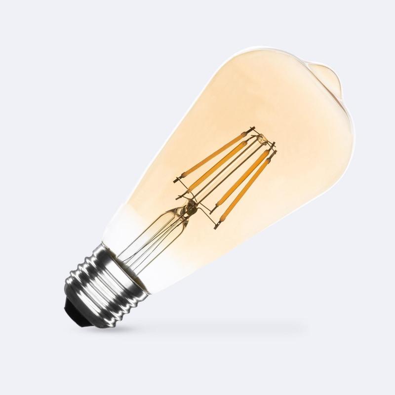 Produto de Lâmpada Filamento LED E27 6W 600 lm Regulável ST64 Gold