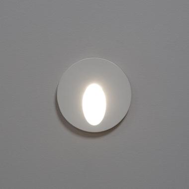 Produto de Baliza Exterior LED 3W Encastrável de Parede Circular Branca Boiler 