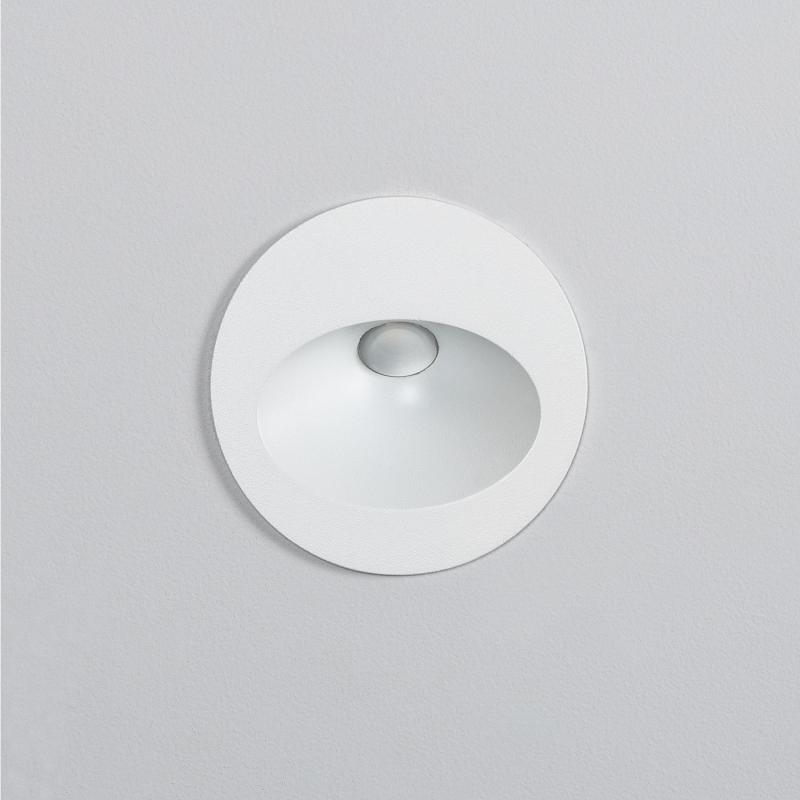 Producto de Baliza Exterior LED 3W Empotrable Pared Circular Blanco Coney