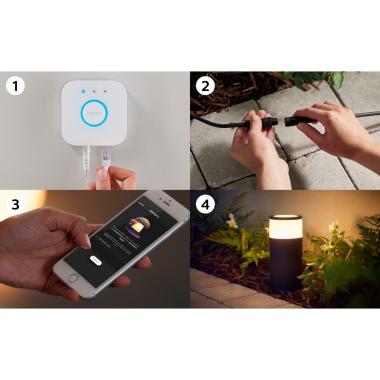 Producto de Extensión Baliza Exterior LED 8W Superficie Pie 25cm White Color Small PHILIPS Hue Calla