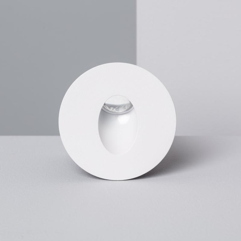Producto de Baliza LED 1W Empotrable Pared Circular Blanco Adam