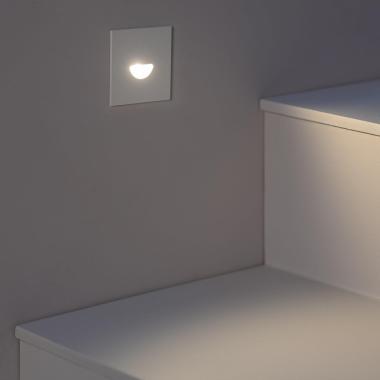 Produto de Baliza Exterior LED 2W Encastrável na Parede Quadrada Branco Guell 
