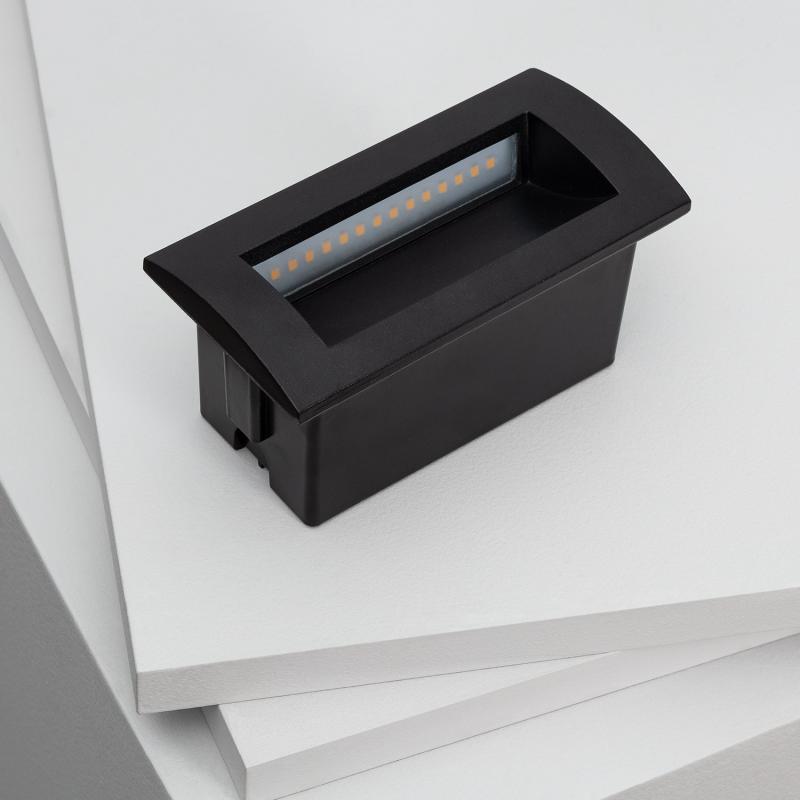 Producto de Baliza Exterior LED 4W Empotrable Pared Rectangular Negro Elin