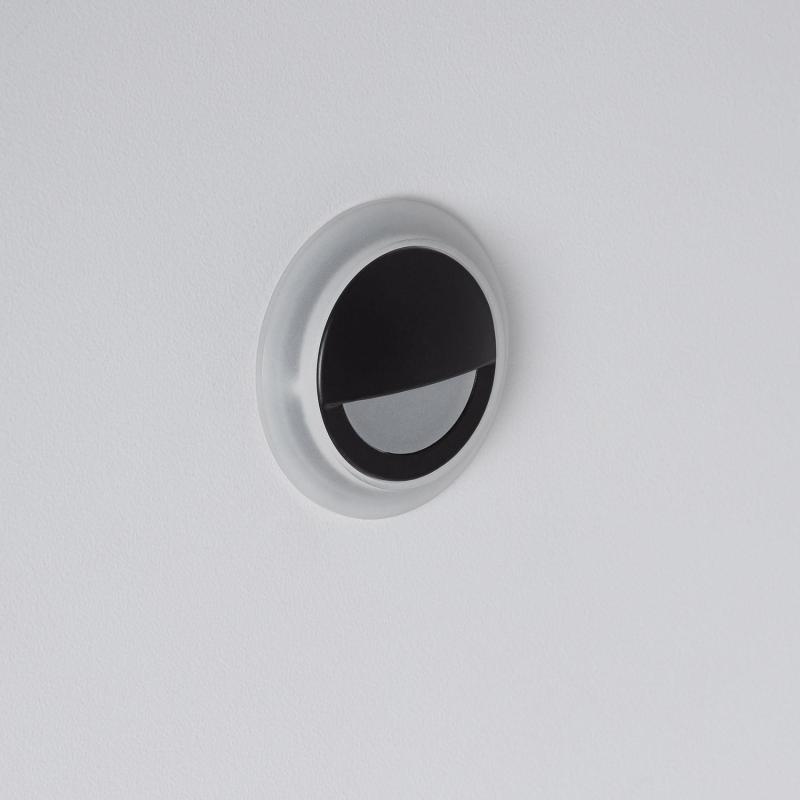 Producto de Baliza LED 3W Empotrable Pared Circular Negro Occulare
