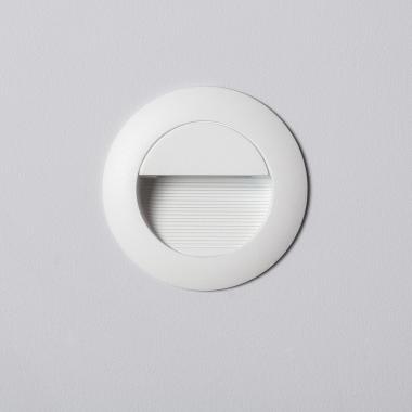 Producto de Baliza Exterior LED 3W Empotrable Pared Circular Blanco Wabi