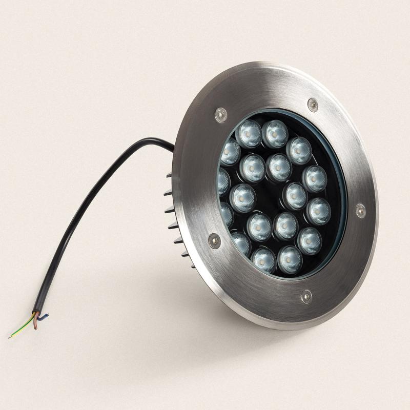 Produto de Foco Exterior LED 18W Solid Encastrável Chão Inox