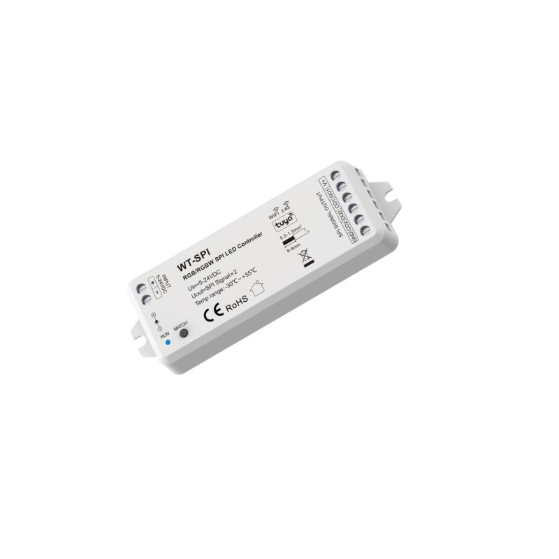 Produto de Controlador Regulador Fita LED RGB/RGBW Digital SPI compatível WiFi e Controlo Remoto RF 