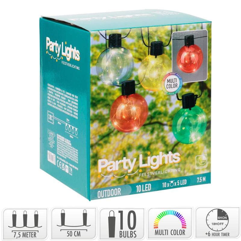 Produto de Grinalda Exterior LED RGB 10 Lâmpadas Jarli 7,5 m