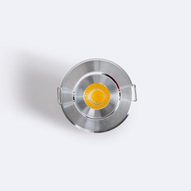 Producto de Foco Downlight LED 1W Circular COB CRI90 Corte Ø 45 mm Silver