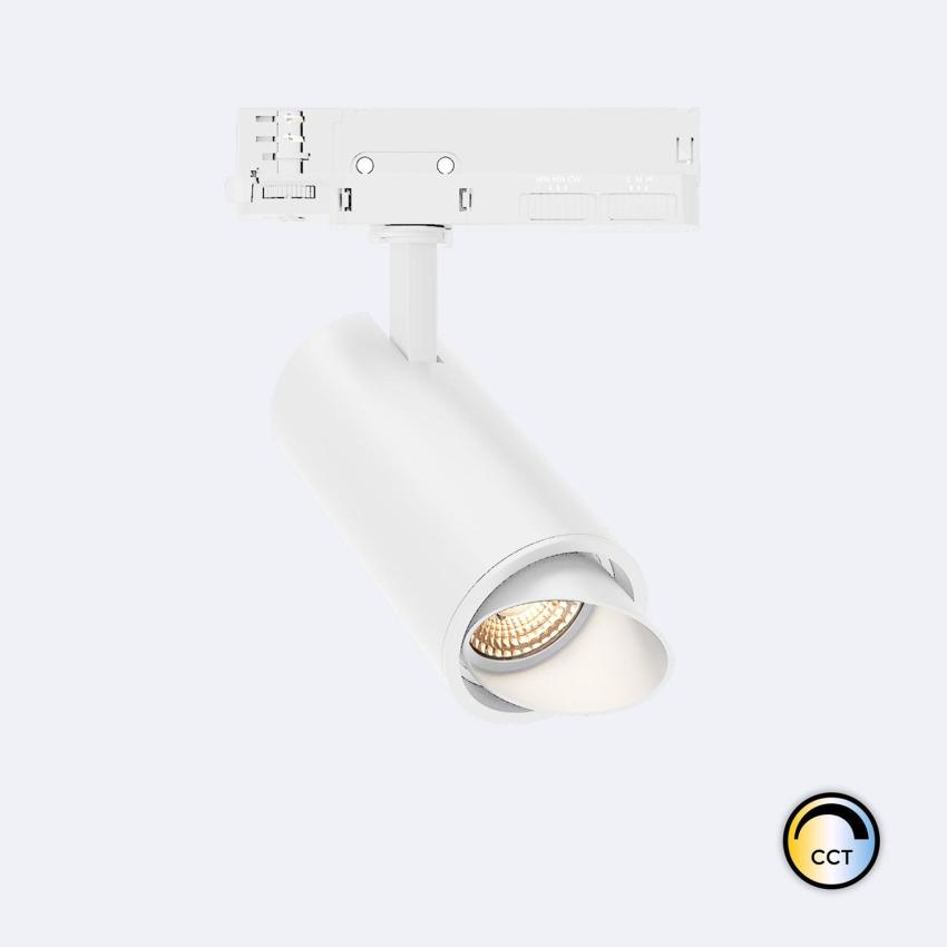 Produto de Foco Carril LED Trifásico 30W Fasano Cilíndrico Bisel CCT No Flicker Regulável DALI Branco