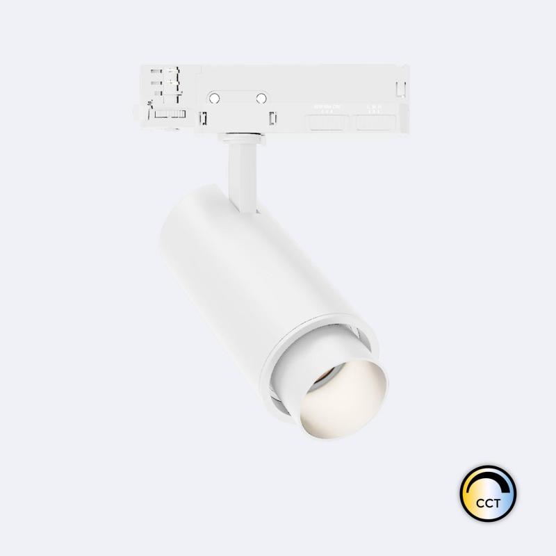 Produto de Foco Carril LED Trifásico 20W Fasano Cilíndrico CCT No Flicker Regulável Branco