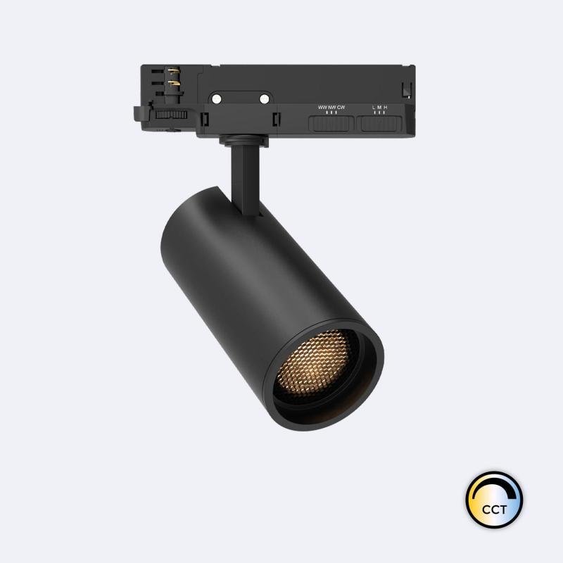 Produto de Foco Carril LED Trifásico 40W Fasano Anti-reflexos CCT No Flicker Regulável Preto