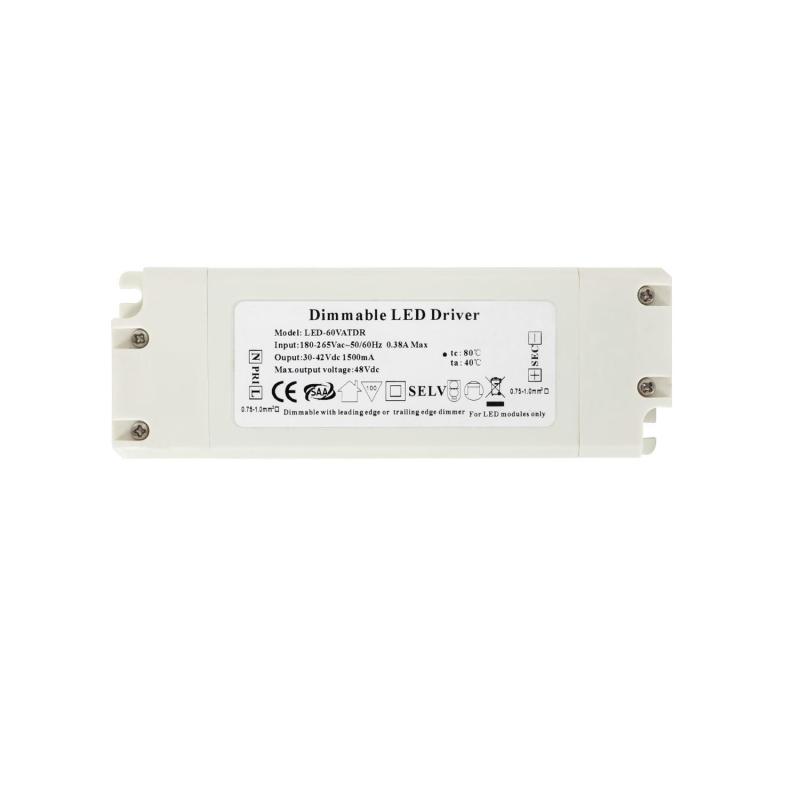 Producto de Driver Regulable TRIAC 220-240V No Flicker Salida 30-42V 1500mA 65W