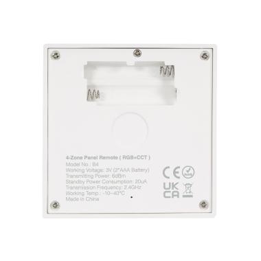 Produto de Comando RF para Regulador LED RGB + CCT 4 Zonas MiBoxer B4