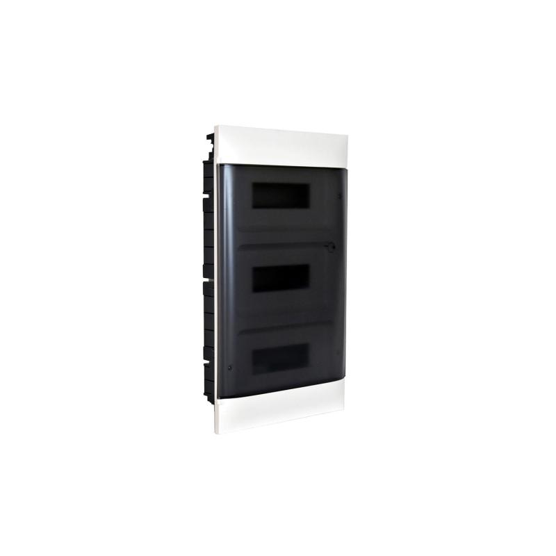 Producto de Caja de Empotrar Practibox S para Tabiques Prefabricados Puerta Transparente 3x12 Módulos LEGRAND 135073