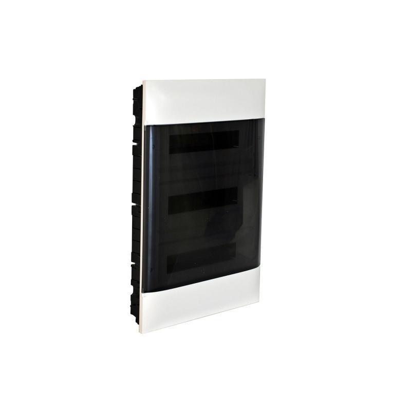 Producto de Caja de Empotrar Practibox S para Tabiques Prefabricados Puerta Transparente 3x18 Módulos LEGRAND 137078