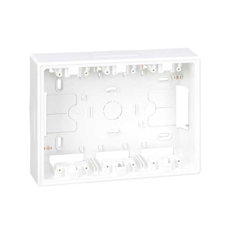 Produto de Base de caixa de parede de superfície para 3 elementos duplos branco SIMON 500 Cima 51050003-030