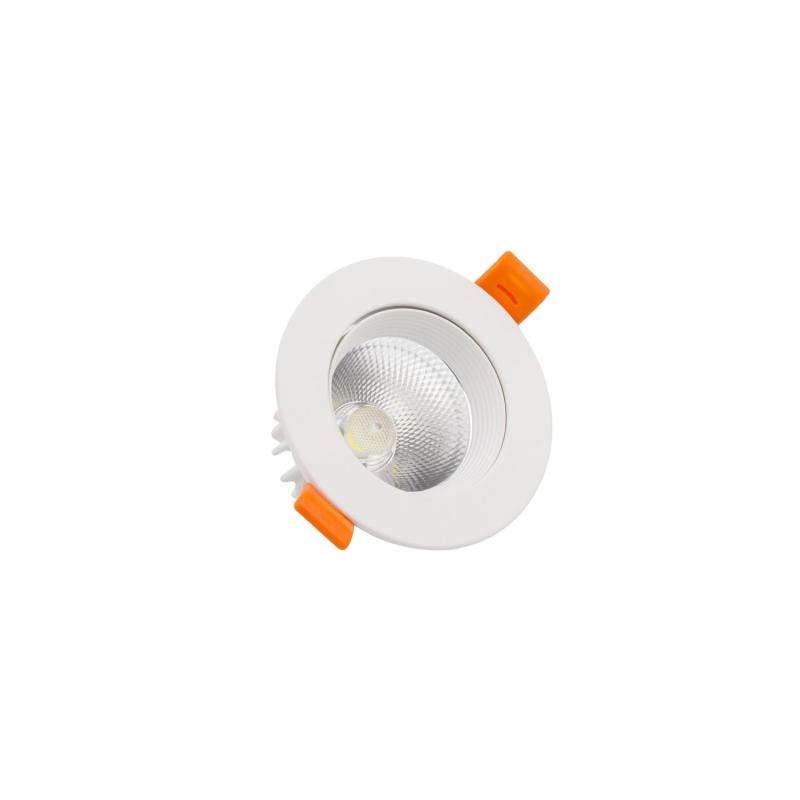 Produto de Foco Downlight LED 9W COB Direccionável Circular  Branco Corte Ø 90 mm No Flicker 