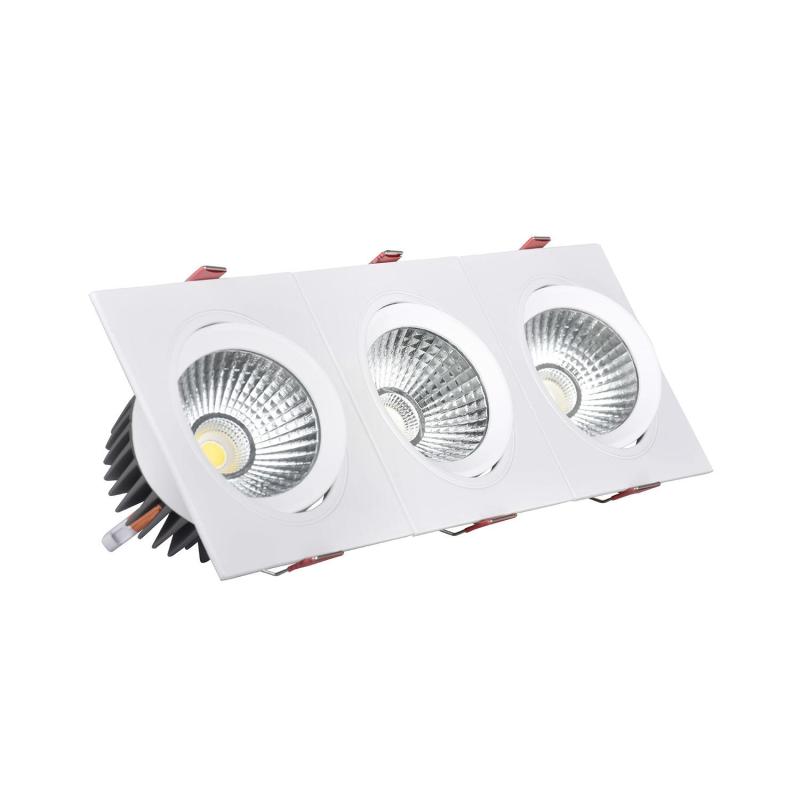 Produto de Foco Downlight LED 45W Retangular Triplo New Madison Corte 400x120 mm