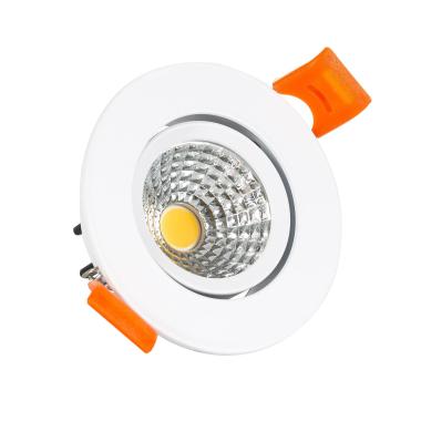 Produto de Foco LED Downlight LED 5W COB Direcionável Circular Branco Corte Ø 70 mm CRI92 Expert Color