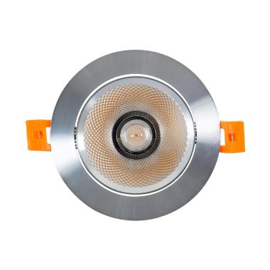 Produto de Foco Downlight LED 15W COB Direcionável Circular Prata Corte Ø90 mm CRI90 Expert Color No Flicker