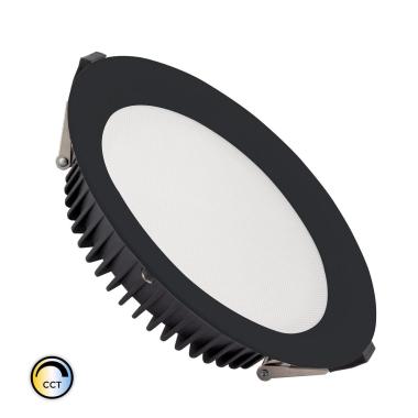 Producto de Downlight LED 50W Circular SAMSUNG Aero CCT 130 lm/W Microprismático LIFUD Corte Ø 200 mm Negro