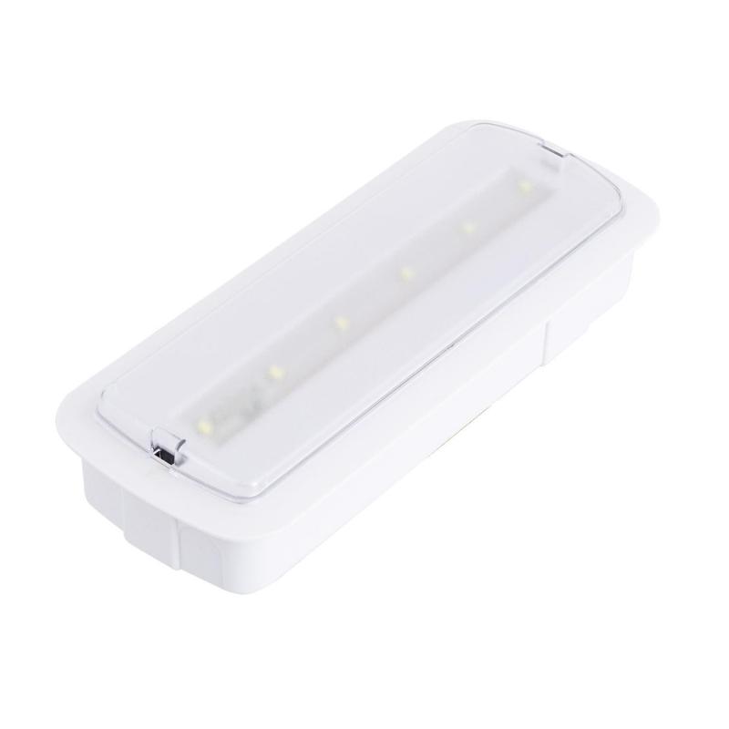 Produto de Luz de Emergência LED de Embutir/Superfície 200lm Permanente/Não Permanente Corte 246x84 mm