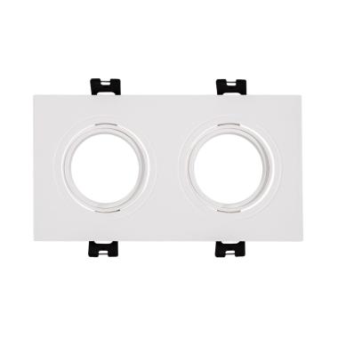 Producto de Aro Downlight Cuadrado Basculante para dos Bombillas LED GU10 / GU5.3 Corte 75x150 mm