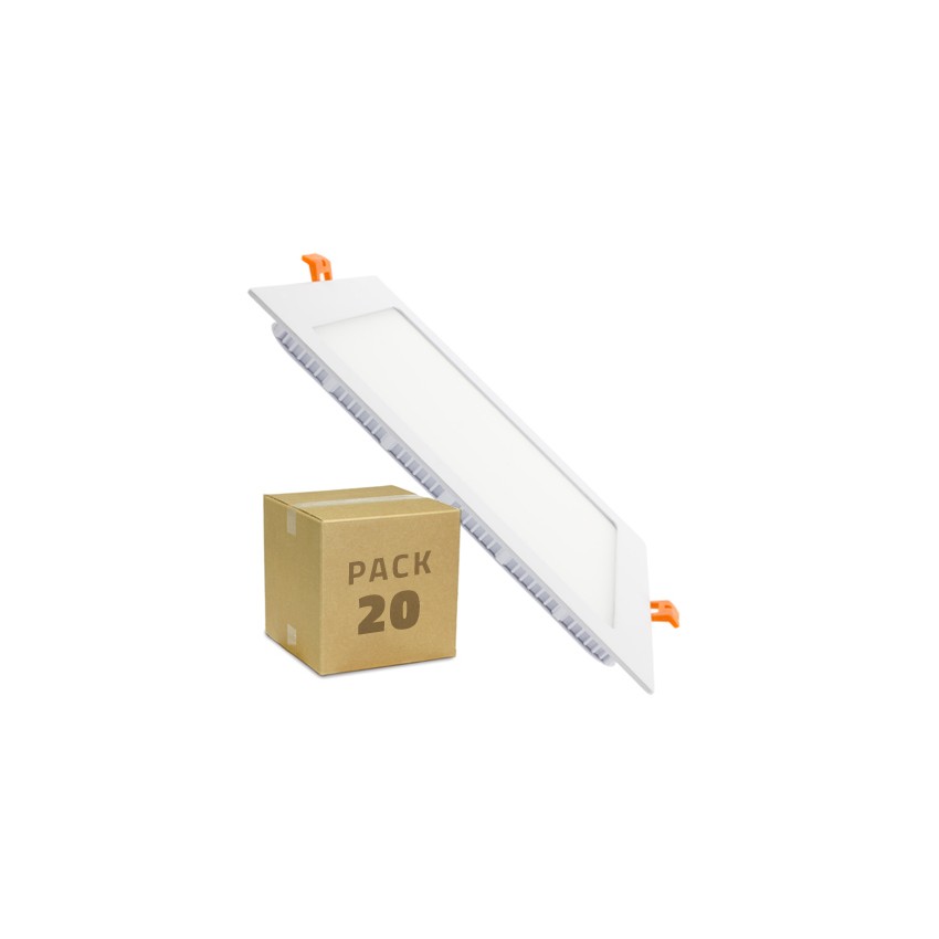 Producto de Pack Placa LED Cuadrada SuperSlim 18W (20 un)