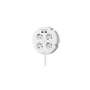 Produto de Base Múltipla de 4 Tomadas Tipo F Schuko+ 2 USB-A 1,5m SIMON BM642103