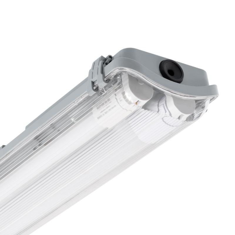 Produto de Armadura Hermética LED Slim com dois Tubos LED 60 cm IP65 Conexão Uni-Lateral