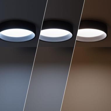 Producto de Plafón LED 15W Circular Metal Ø350 mm CCT Seleccionable Negro Design