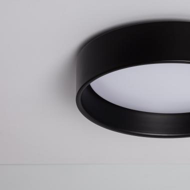 Produto de Plafon LED 15W Circular Metal Ø350 mm CCT Selecionável Preto Design