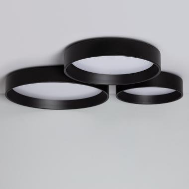 Produto de Plafon LED 15W Circular Metal Ø350 mm CCT Selecionável Preto Design