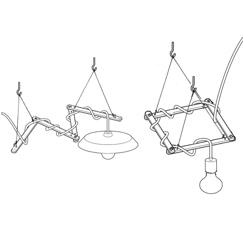 Producto de Soporte de Techo Zigh-Zagh para Lámparas Colgantes Creative-Cables Modelo ZIGH-ZAGH01