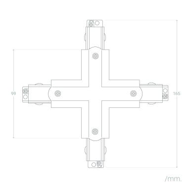 Produto de Conector Tipo X para Carril Trifásico 