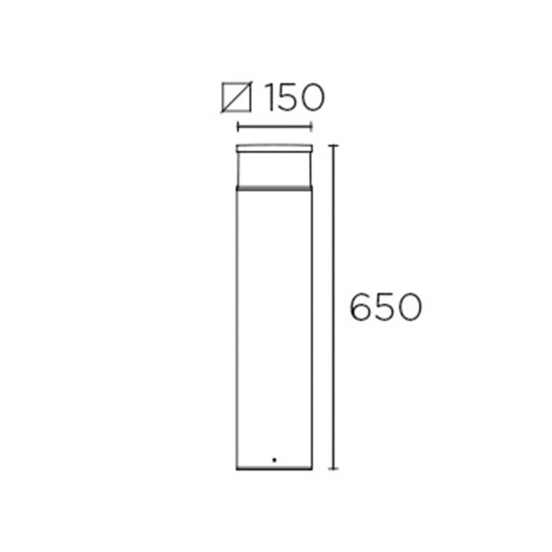 Producto de Baliza Exterior LED 15W Superficie Pie 65cm Cubik LEDS-C4 55-9938-Z5-CL