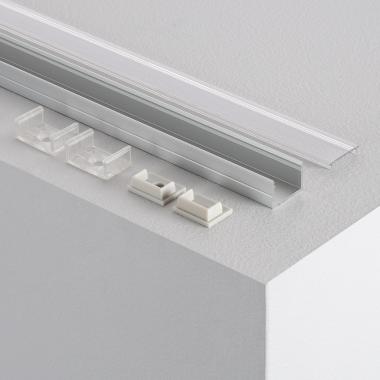 Producto de Perfil de Aluminio de Superficie con Tapa Continua para Tiras LED hasta 16 mm 