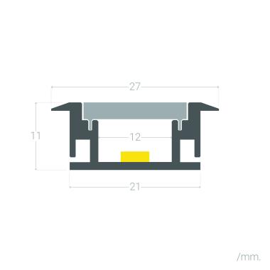 Produto de Perfil de Aluminio para chão 1m para Fitas LED de Até 12mm