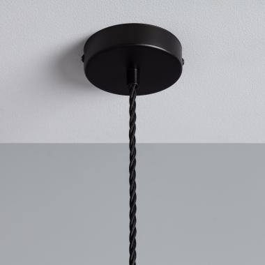 Producto de Soporte con Portalámparas para Lámpara Colgante con Cable Textil Trenzado Negro