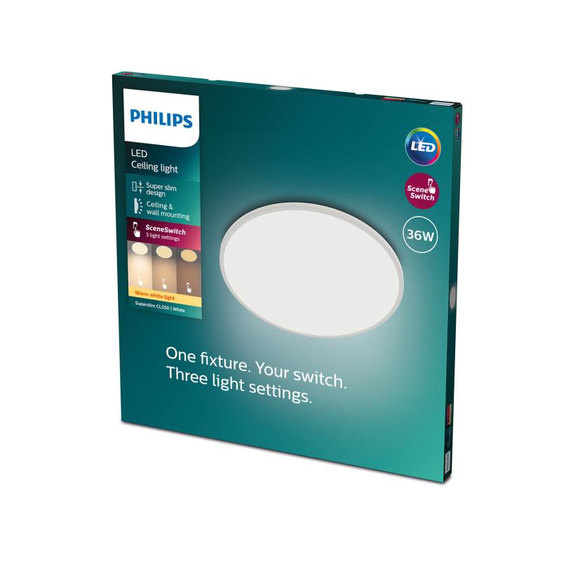Producto de Plafón LED 18W PHILIPS CL550 SuperSlim IP44 Regulable 3 Niveles
