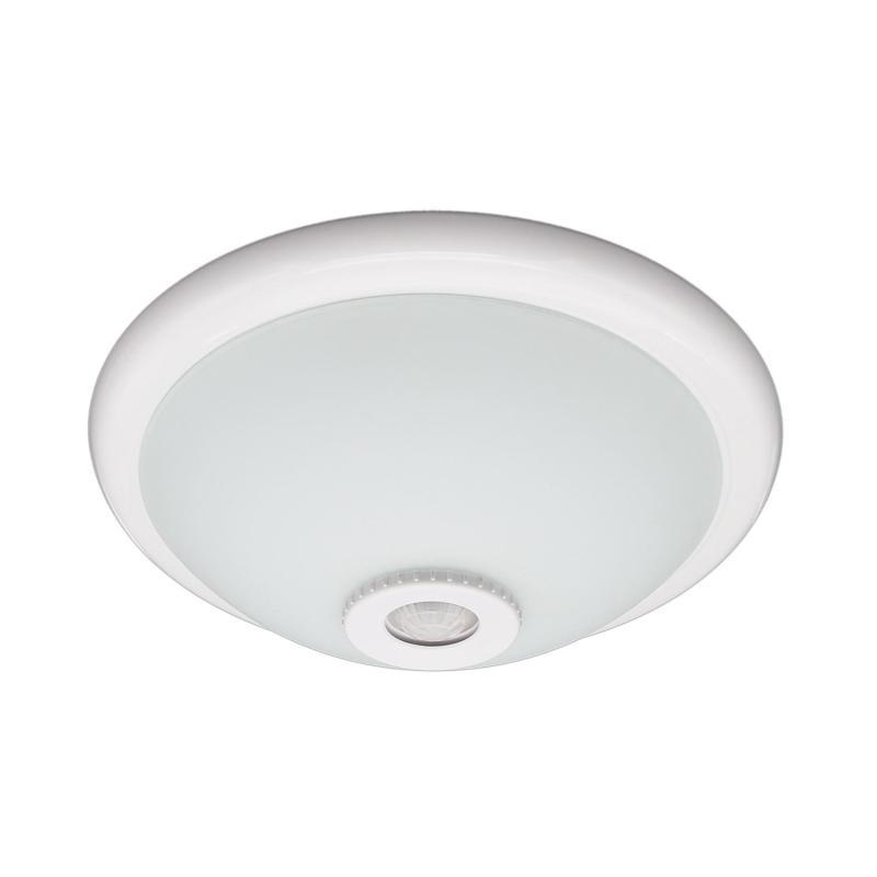 Produto de Plafon LED Teto 2x E27 Circular com Sensor de Movimento PIR e Crepuscular Design