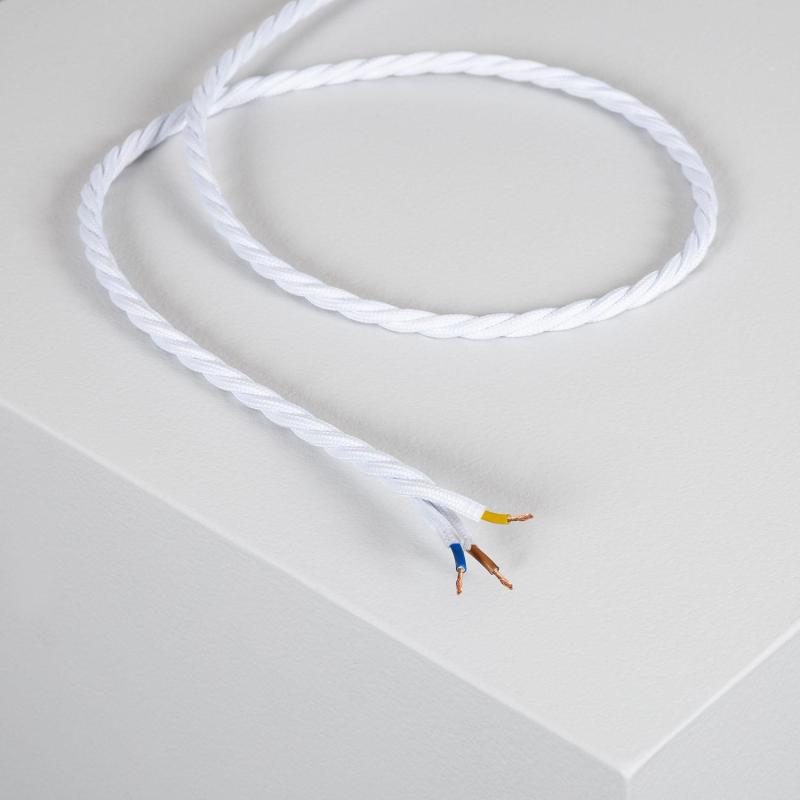 Producto de Cable Textil Eléctrico Trenzado Blanco