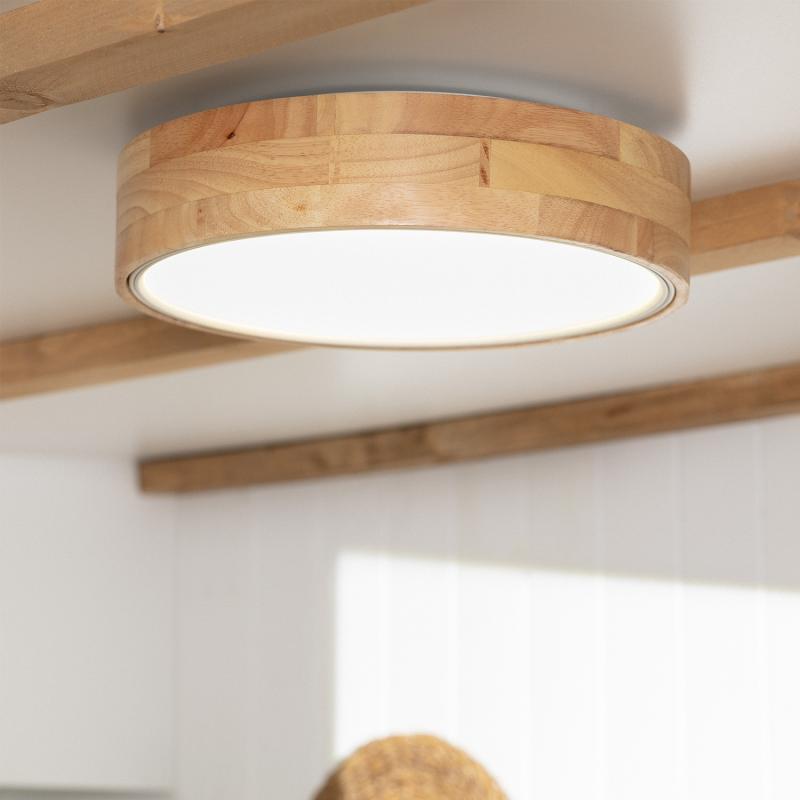 Producto de Plafón LED 15W Circular Madera Ø370 mm CCT Seleccionable Dari