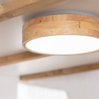 Producto de Plafón LED 15W Circular Madera Ø370 mm CCT Seleccionable Dari