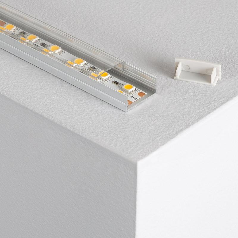 Producto de Perfil de Aluminio Superficie 2m para Doble Tira LED hasta 20 mm