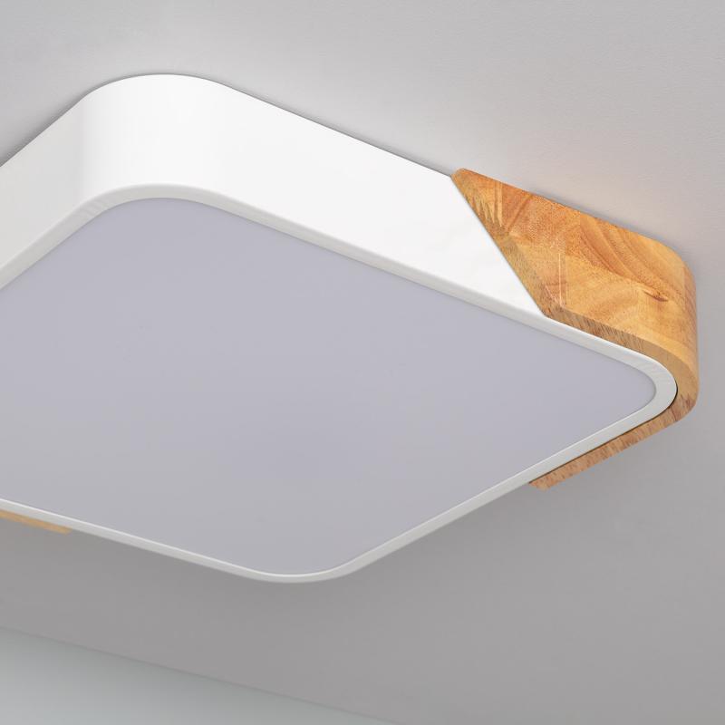 Producto de Plafón LED 18W Cuadrado Madera 325x325 mm CCT Seleccionable Semi-Dari