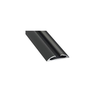 Produto de Perfil de Alumínio Superfície Semicircular 2 m Preto para Fita Dupla LED até 12 mm