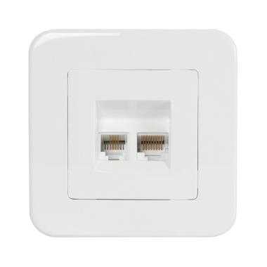 Produto de Tomada RJ45 Internet + RJ11 Telefone Clássico