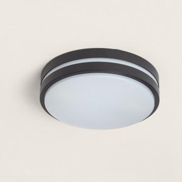 Plafon Circular Exterior Alumínio Ø285 mm Kadam Preto